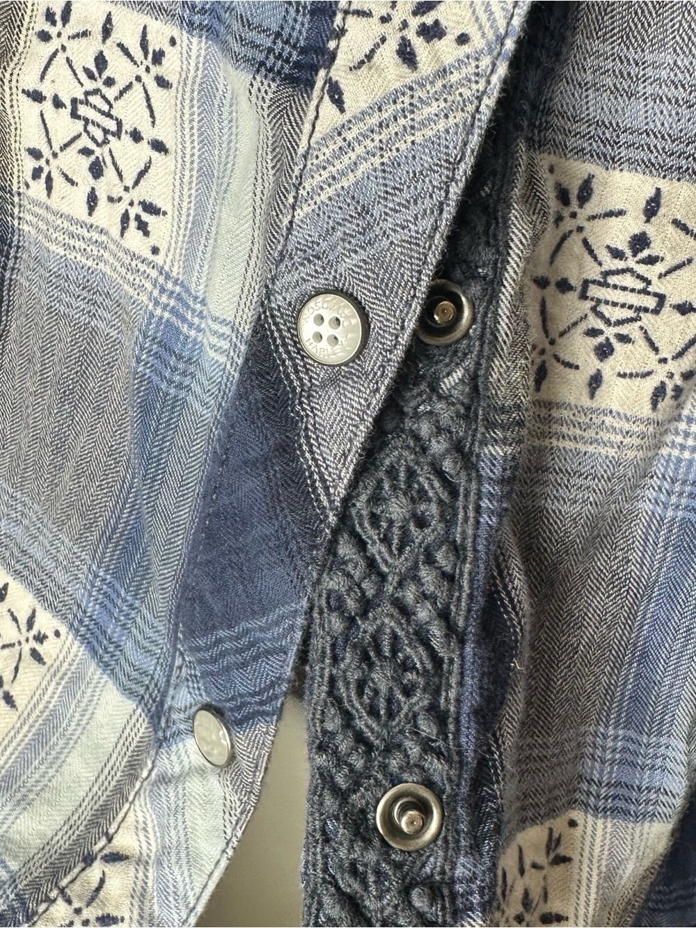 Harley Davidson Motorcycle Boho Button Down - Picture 4 of 7